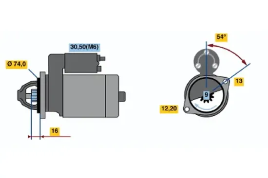 Starter 12 V 0,9 kW BOSCH 0 986 018 830 Bild Starter 12 V 0,9 kW BOSCH 0 986 018 830