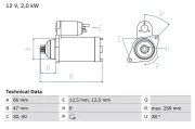 Starter 12 V 2 kW BOSCH 0 986 018 930