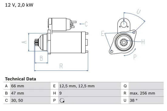 Starter 12 V 2 kW BOSCH 0 986 018 930 Bild Starter 12 V 2 kW BOSCH 0 986 018 930