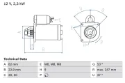 Starter 12 V 2,3 kW BOSCH 0 986 018 960