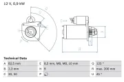 Starter 12 V 0,9 kW BOSCH 0 986 019 311