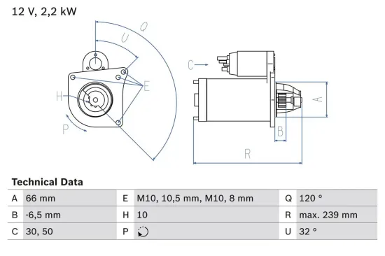 Starter 12 V 2,2 kW BOSCH 0 986 020 141 Bild Starter 12 V 2,2 kW BOSCH 0 986 020 141