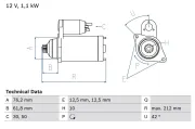 Starter 12 V 1,1 kW BOSCH 0 986 020 230