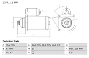 Starter 12 V 1,1 kW BOSCH 0 986 020 330