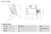 Starter 12 V 1,2 kW BOSCH 0 986 020 401
