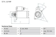 Starter 12 V 1 kW BOSCH 0 986 020 571