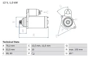 Starter 12 V 1 kW BOSCH 0 986 020 780