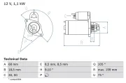 Starter 12 V 1,1 kW BOSCH 0 986 020 870