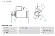 Starter 12 V 1,1 kW BOSCH 0 986 021 240