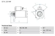 Starter 12 V 2,5 kW BOSCH 0 986 021 640