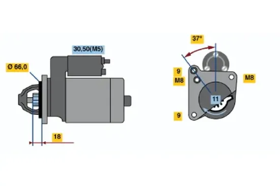 Starter 12 V 1,4 kW BOSCH 0 986 021 651 Bild Starter 12 V 1,4 kW BOSCH 0 986 021 651