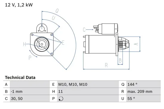 Starter 12 V 1,2 kW BOSCH 0 986 021 671 Bild Starter 12 V 1,2 kW BOSCH 0 986 021 671