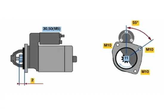Starter 12 V 1,2 kW BOSCH 0 986 021 671 Bild Starter 12 V 1,2 kW BOSCH 0 986 021 671