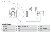 Starter 12 V 1,2 kW BOSCH 0 986 021 741