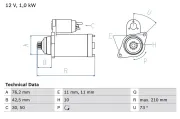 Starter 12 V 1 kW BOSCH 0 986 022 290