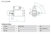 Starter 12 V 2,2 kW BOSCH 0 986 022 710