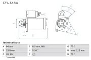 Starter 12 V 1,4 kW BOSCH 0 986 022 730