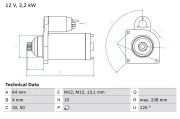 Starter 12 V 2,2 kW BOSCH 0 986 022 770