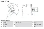 Starter 12 V 1,2 kW BOSCH 0 986 022 780