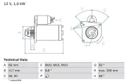 Starter 12 V 1 kW BOSCH 0 986 022 830