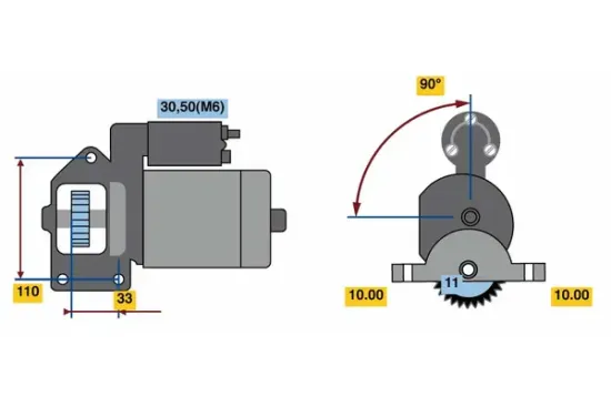 Starter 12 V 1,4 kW BOSCH 0 986 022 850 Bild Starter 12 V 1,4 kW BOSCH 0 986 022 850
