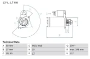 Starter 12 V 1,7 kW BOSCH 0 986 023 100