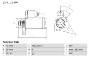 Starter 12 V 1,4 kW BOSCH 0 986 023 230