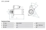 Starter 12 V 2 kW BOSCH 0 986 023 340