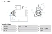 Starter 12 V 2 kW BOSCH 0 986 023 560