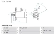 Starter 12 V 1,1 kW BOSCH 0 986 024 010