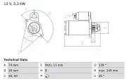 Starter 12 V 2,3 kW BOSCH 0 986 024 120