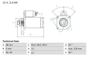 Starter 12 V 2,3 kW BOSCH 0 986 024 240