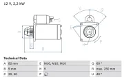 Starter 12 V 2,2 kW BOSCH 0 986 024 390