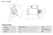 Starter 12 V 2,5 kW BOSCH 0 986 024 590