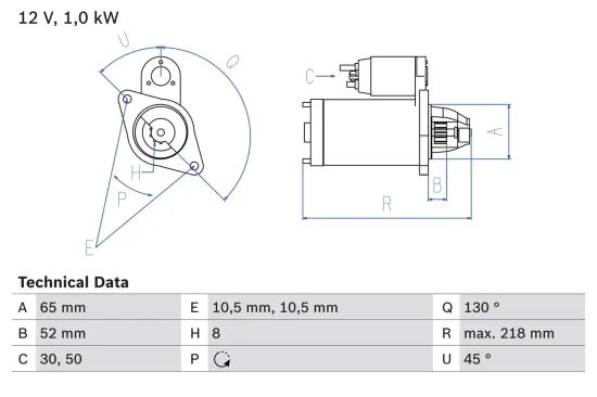 Starter 12 V 1 kW BOSCH 0 986 024 700 Bild Starter 12 V 1 kW BOSCH 0 986 024 700