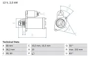 Starter 12 V 2,5 kW BOSCH 0 986 025 120