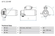 Starter 12 V 2,5 kW BOSCH 0 986 025 200