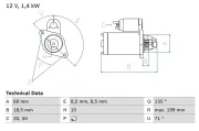 Starter 12 V 1,4 kW BOSCH 0 986 025 210