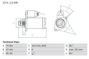 Starter 12 V 1,2 kW BOSCH 0 986 025 300