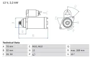 Starter 12 V 2,2 kW BOSCH 0 986 025 540