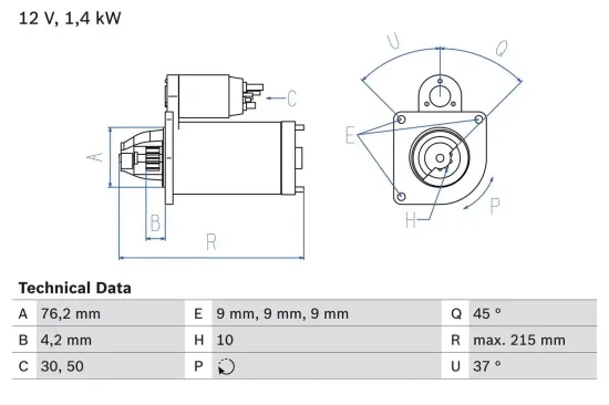 Starter 12 V 1,4 kW BOSCH 0 986 025 670 Bild Starter 12 V 1,4 kW BOSCH 0 986 025 670