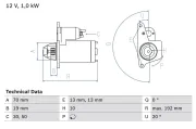 Starter 12 V 1 kW BOSCH 0 986 025 690