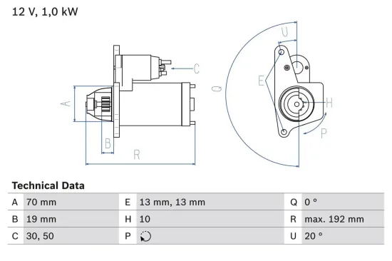 Starter 12 V 1 kW BOSCH 0 986 025 690 Bild Starter 12 V 1 kW BOSCH 0 986 025 690