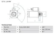 Starter 12 V 1,2 kW BOSCH 0 986 026 220