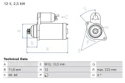 Starter 12 V 2,5 kW BOSCH 0 986 026 450