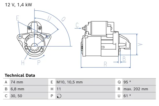 Starter 12 V 1 kW BOSCH 0 986 026 690 Bild Starter 12 V 1 kW BOSCH 0 986 026 690