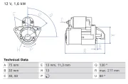 Starter 12 V 1,6 kW BOSCH 0 986 026 720