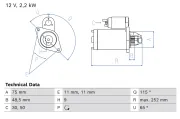 Starter 12 V 2,2 kW BOSCH 0 986 026 770
