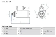 Starter 12 V 1,1 kW BOSCH 0 986 027 090