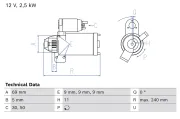 Starter 12 V 2,5 kW BOSCH 0 986 027 110
